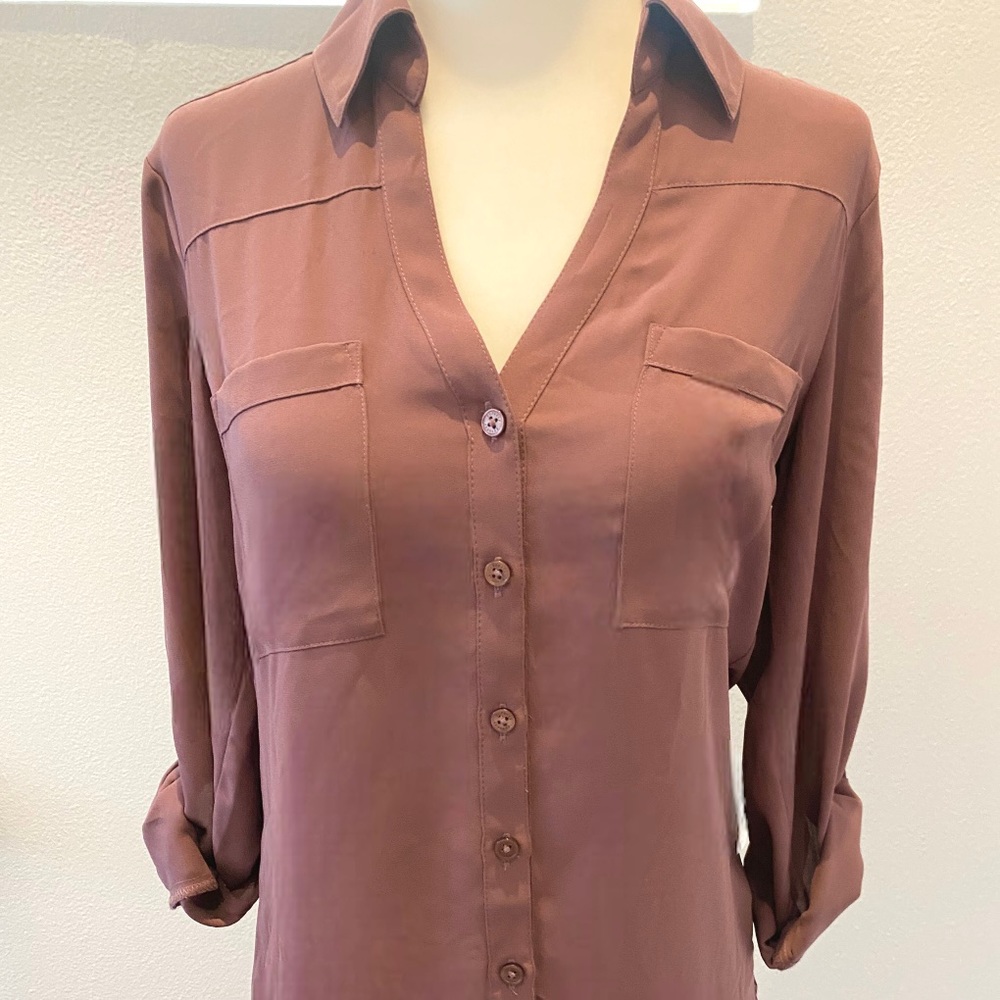 Express Mauve button up blouse